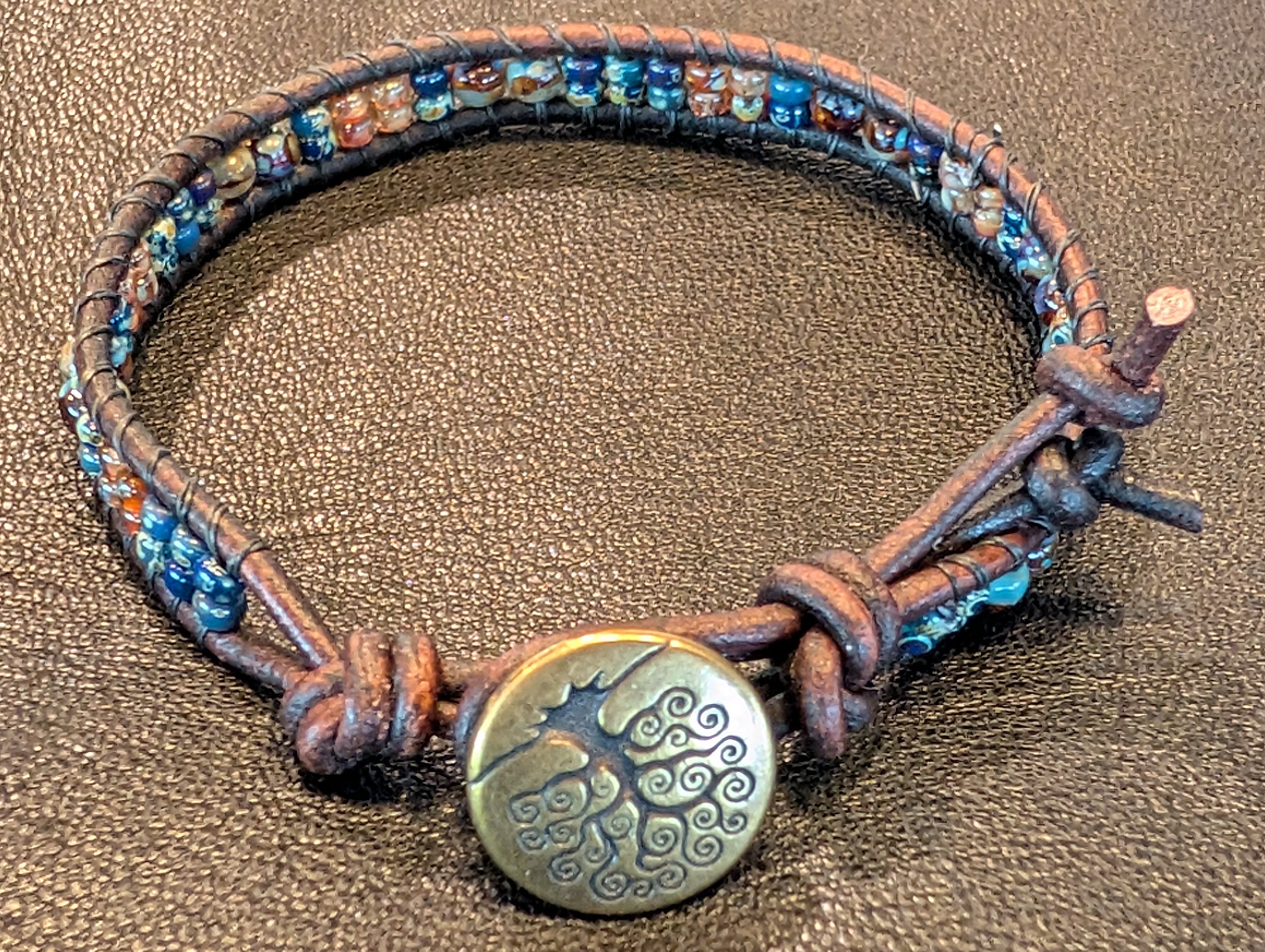 Handmade leather bracelet  #789