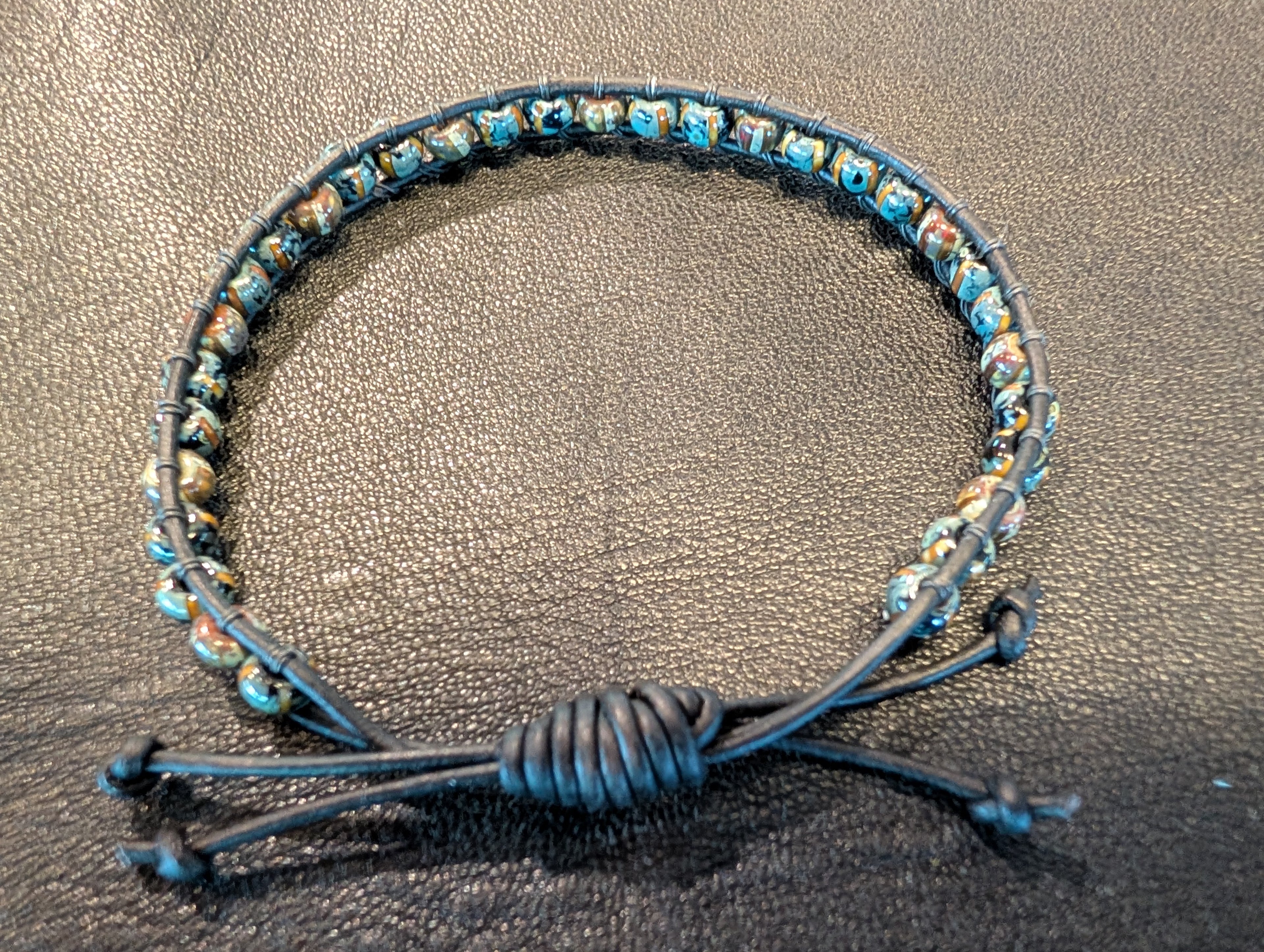 Handmade leather bracelet  #803