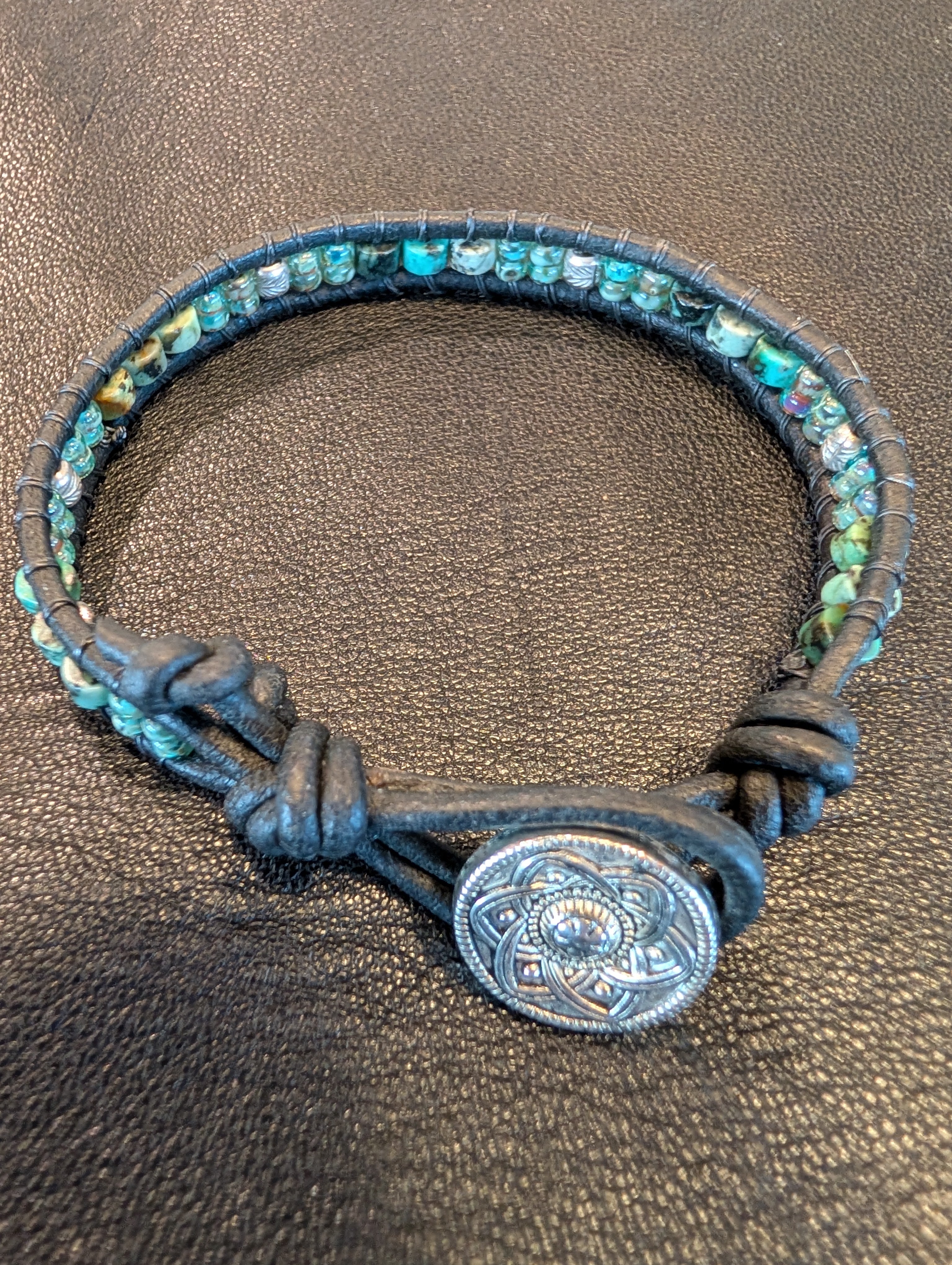 Handmade leather bracelet  #801