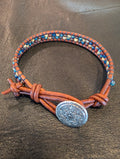 Handmade leather bracelet  #751