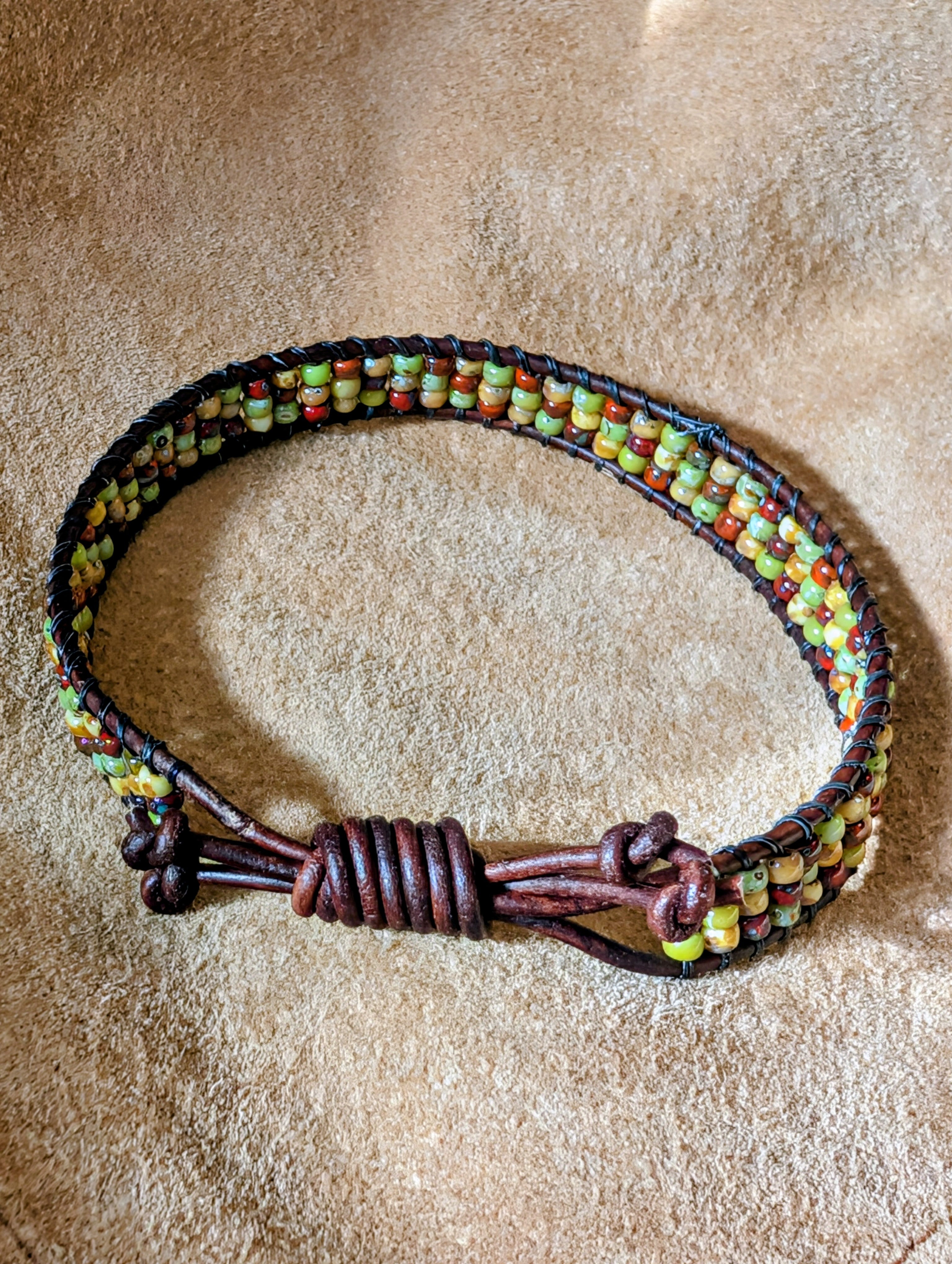 Handmade leather bracelet  #806