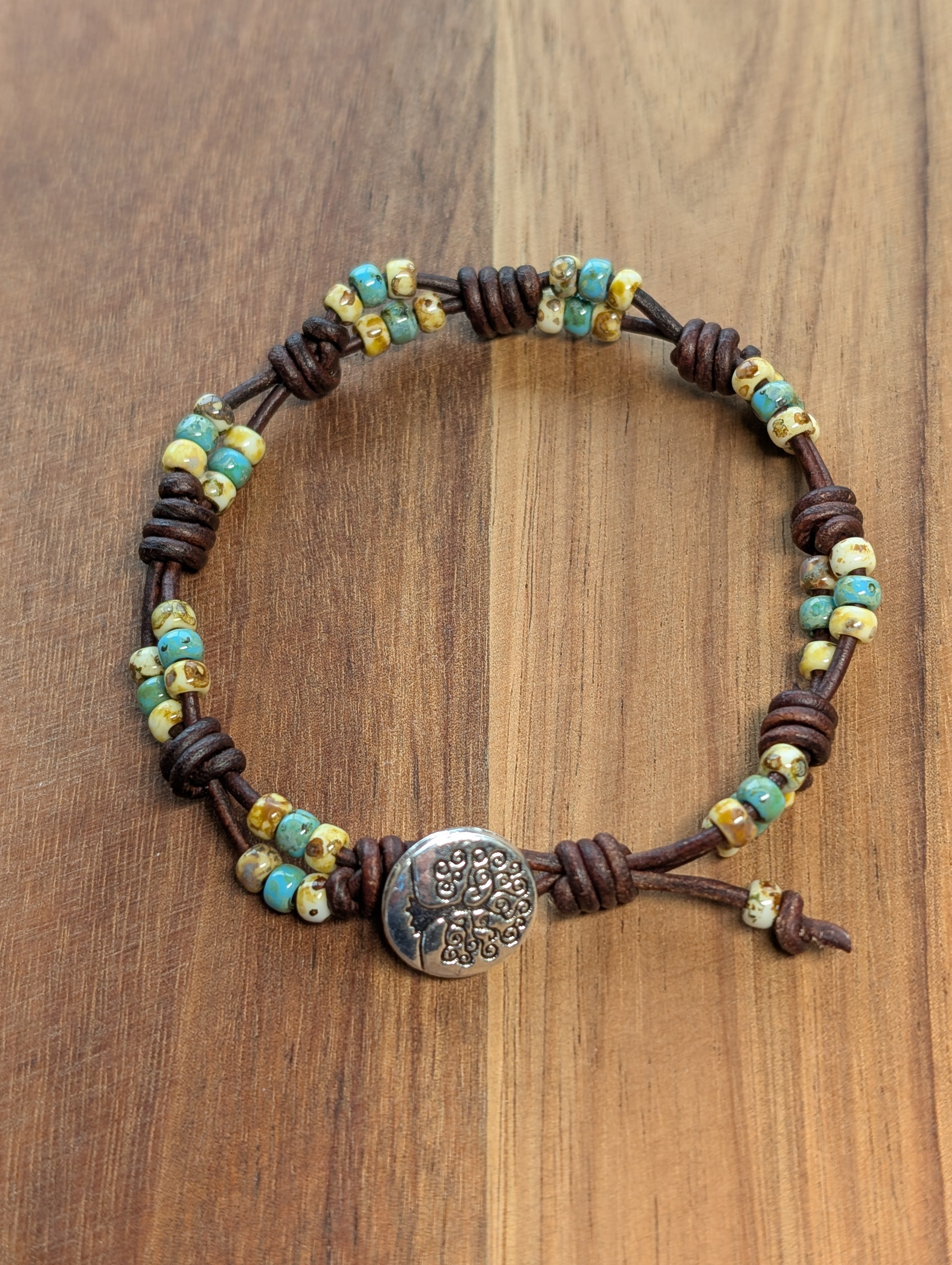 Handmade leather bracelet  #775