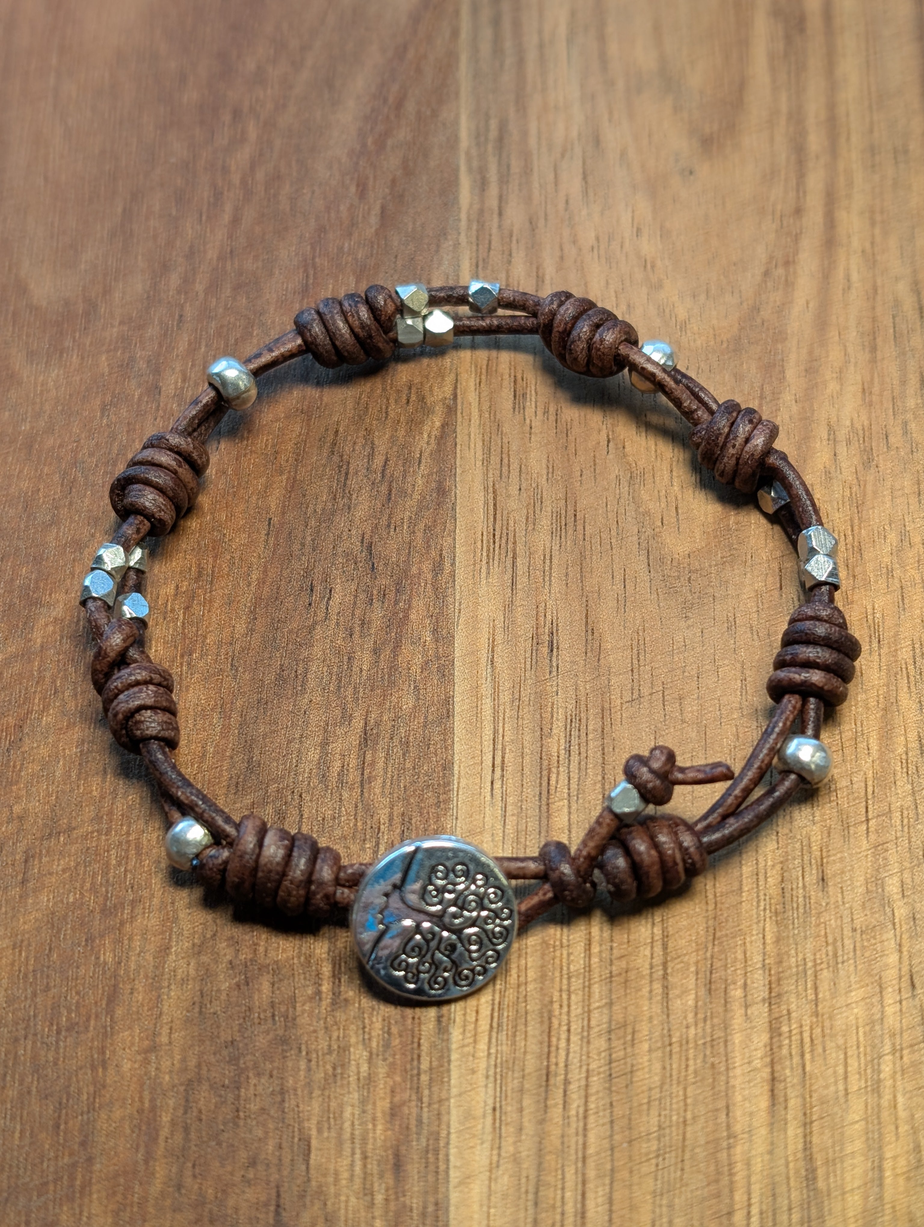 Handmade leather bracelet  #834