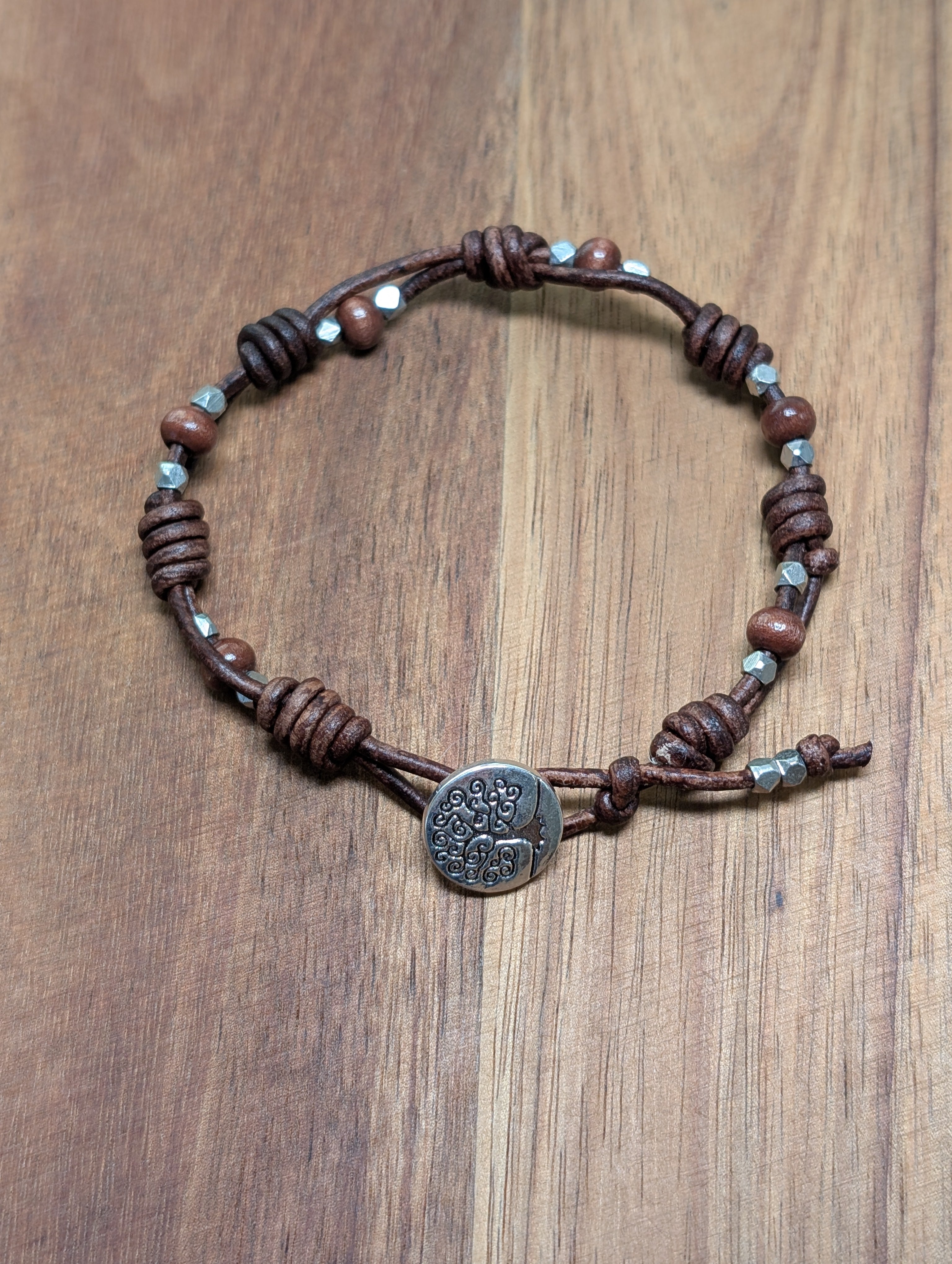 Handmade leather bracelet  #788