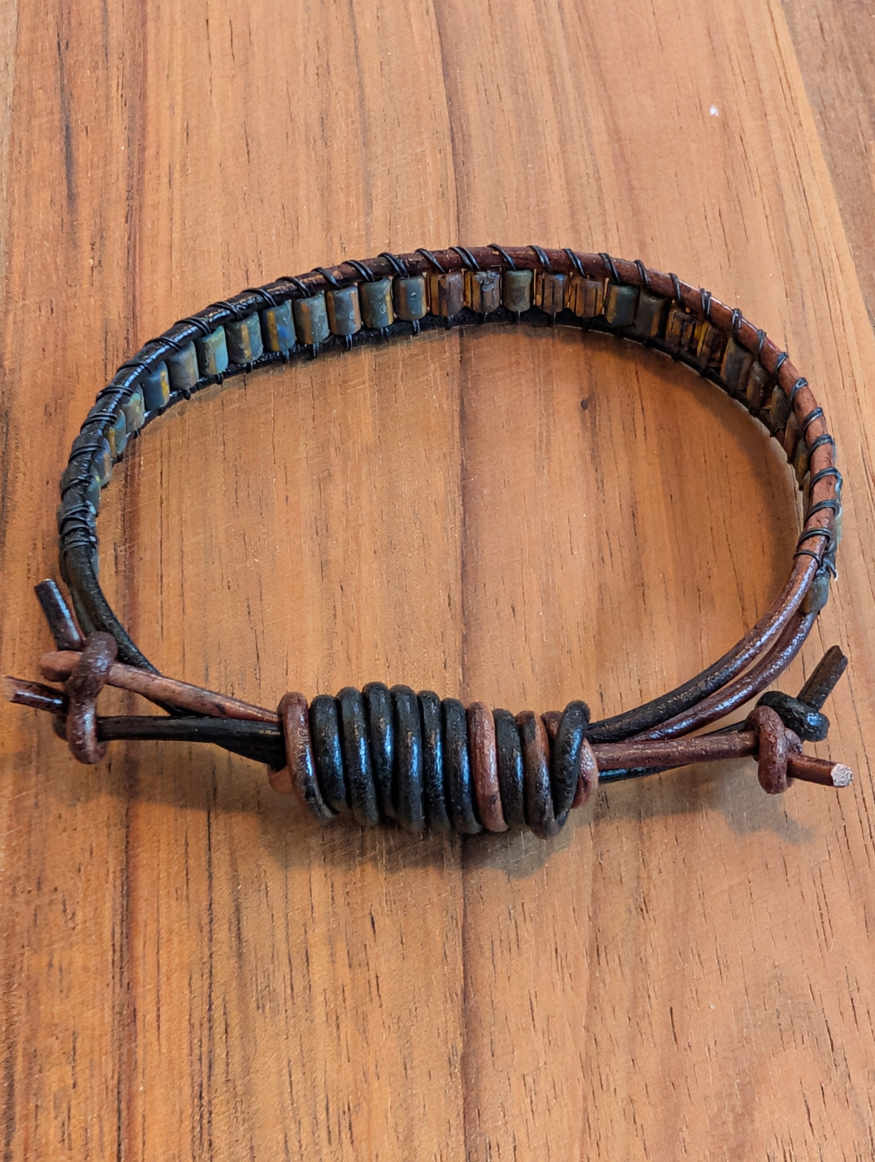 Handmade leather bracelet  #311