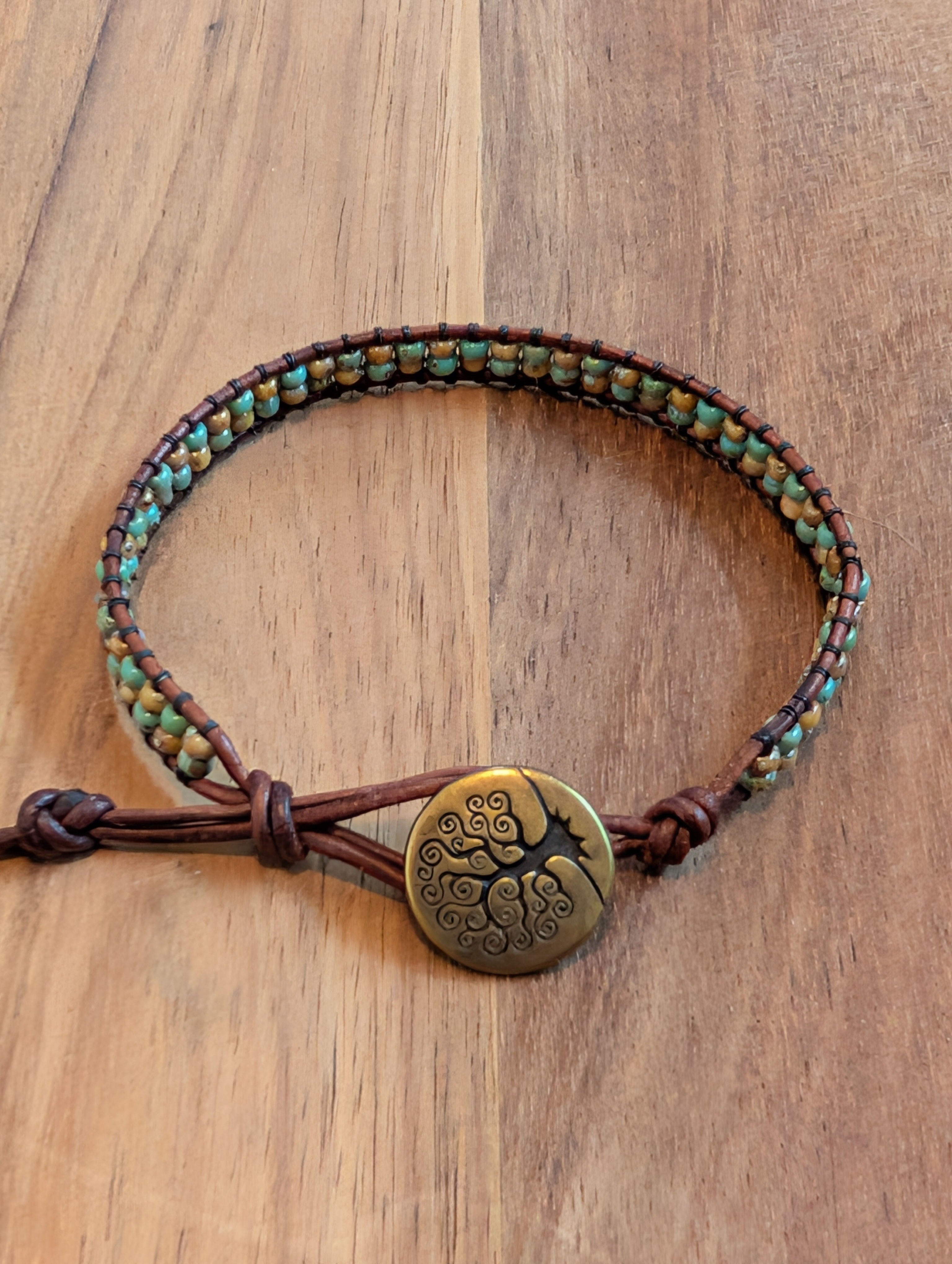 Handmade leather bracelet  #506