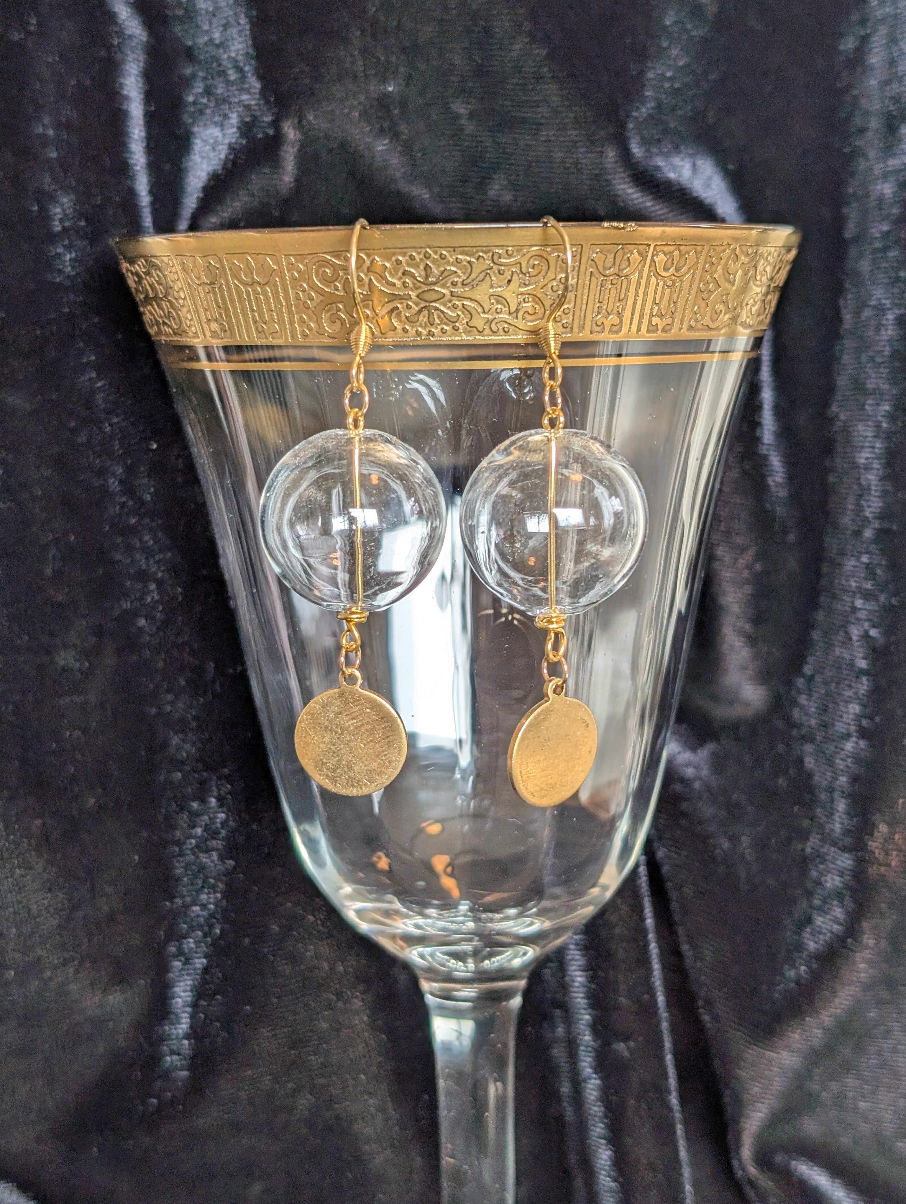 Handmade gold earrings  #948